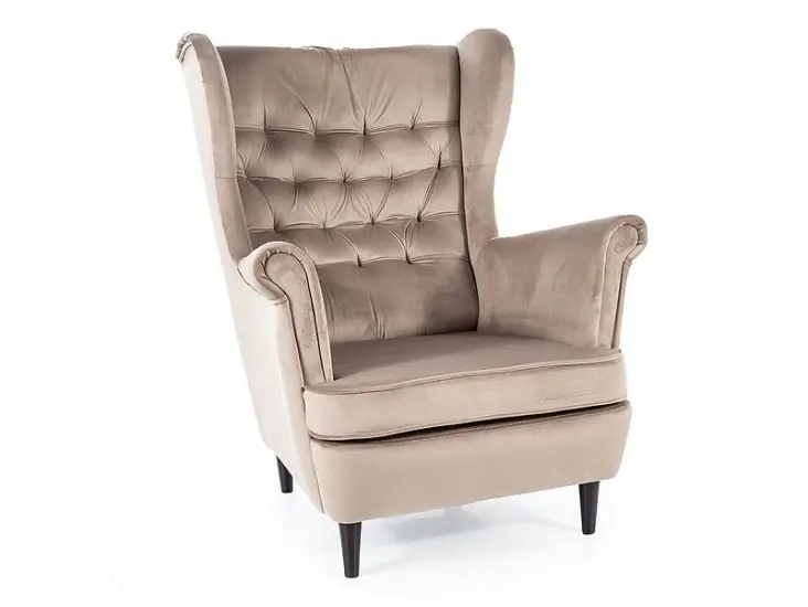 Legkelendőbb Harry Velvet fotel venge láb/ sötét bézs (Bluvel 40)