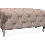 Prémium Hestia Velvet széles puff bézs bluvel 28/ ezüst