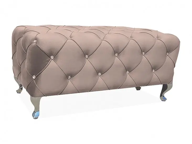 Prémium Hestia Velvet széles puff bézs bluvel 28/ ezüst