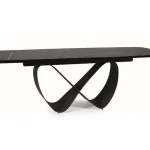 Biztonságos fizetés Infinity étkező asztal Kerámia fekete láb/ azario black (160(240)X95)