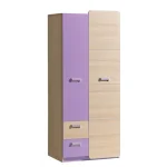 Prémium Lorenzo L1 akasztós szekrény 2D lila/ coimbra kőris