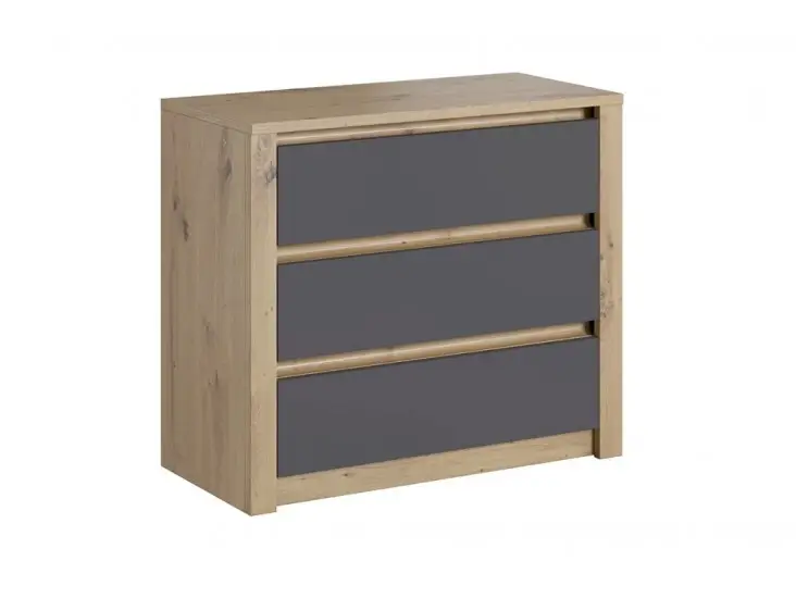 Marta K3S szürke/ artisan tölgy komód Árengedmény