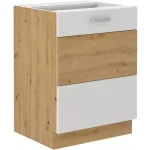 Legnépszerűbb Niki 28. konyha 60 D 1F BB 60x82x52cm fényes fehér/artisan tölgy (munkalap nélkül)