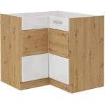 Niki 28. 90X90 DN 2F BB 83/83x82x52cm fényes fehér/art. tölgy (munkalap nélk) Korlátozott ajánlat