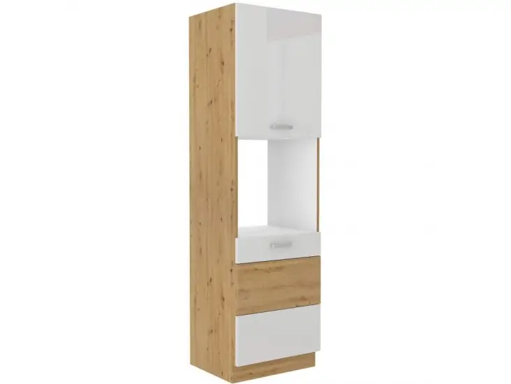 Vedd meg online Niki 28. konyha 60 DP-210 2F 60x210x57cm fényes fehér/artisan tölgy