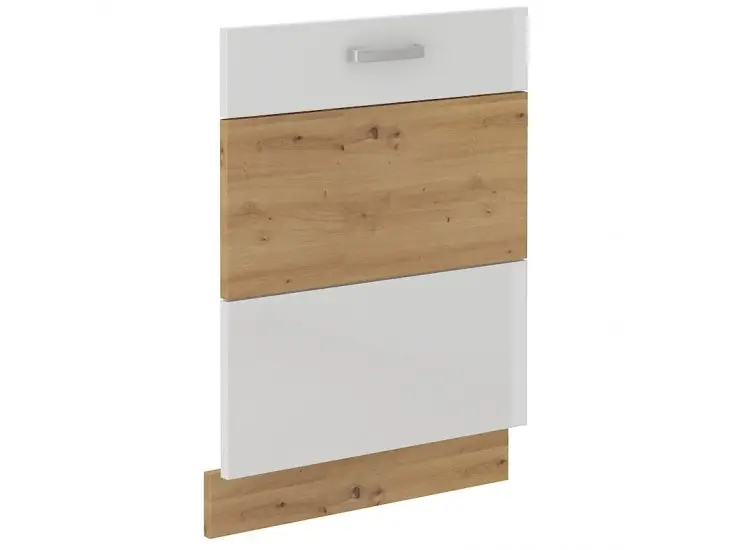Azonnali szállítás Niki 28. konyha mosogatógép ajtó ZM 596x713cm fényes fehér/artisan tölgy