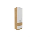 Niki 28. konyha 60 LO-210 2F 60x210x57cm fényes fehér/artisan tölgy Expressz szállítás