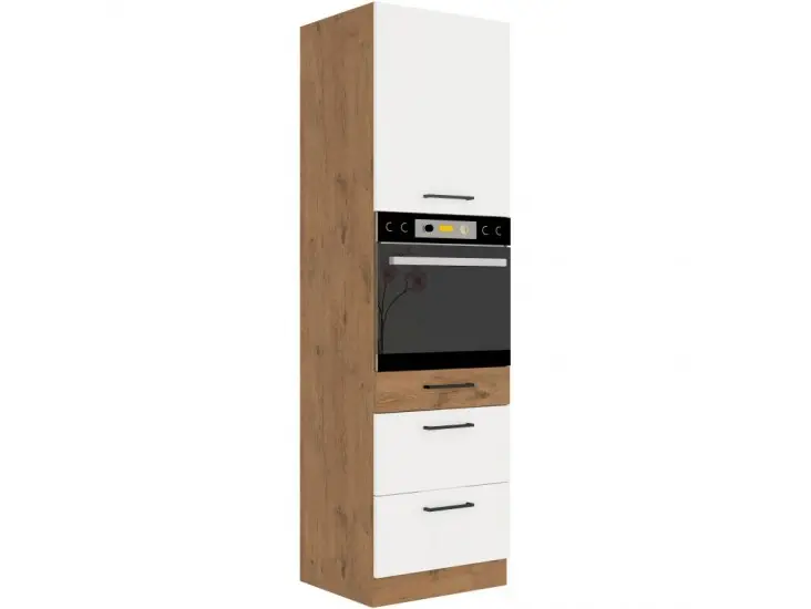 Újdonság Niki 30. konyha 60 DPS-210 3S 1F 60x210x57cm fényes fehér/lancelot tölgy
