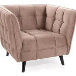 Castello 1 Velvet fotel venge láb/ sötét bézs (Bluvel 40) Szuper akció