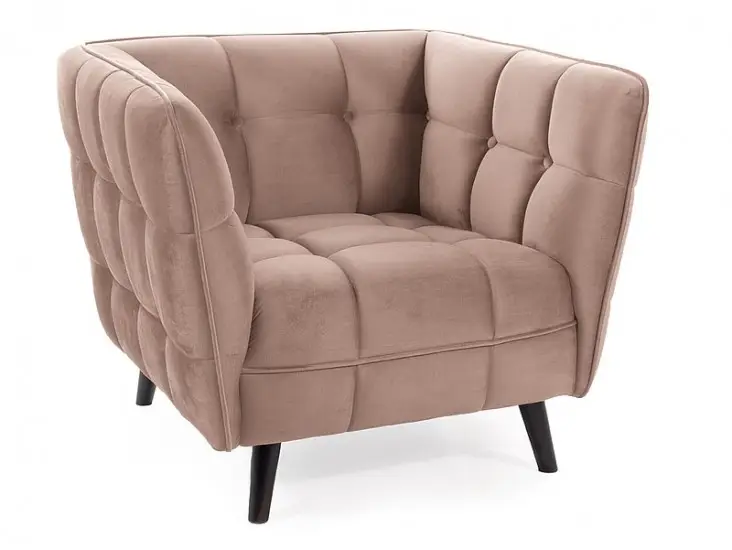 Castello 1 Velvet fotel venge láb/ sötét bézs (Bluvel 40) Szuper akció