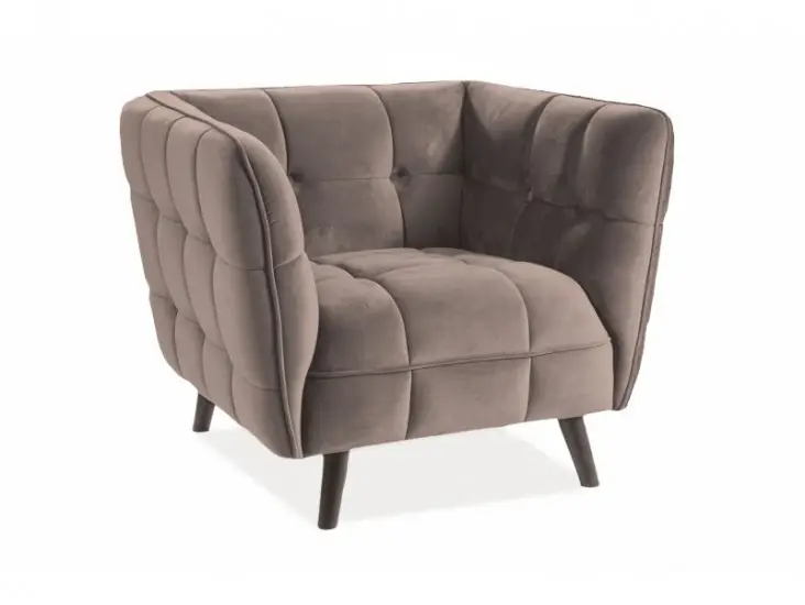 Szezonális akció Castello 1 Velvet fotelbézs bluvel 28/ wenge