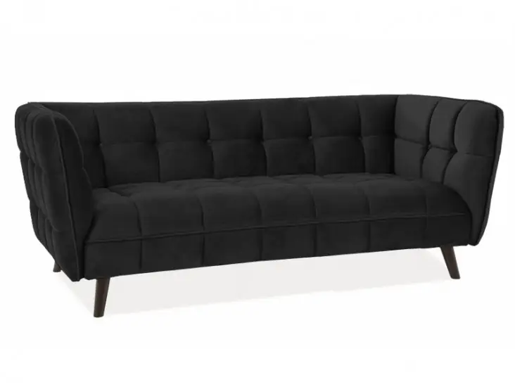 Castello 3 Velvet kanapé fekete bluvel 19/ wenge Gyors szállítás