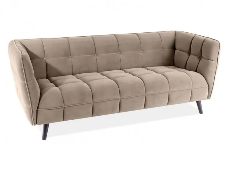 Legjobb ár Castello 3 Velvet kanapé venge láb/ sötét bézs (Bluvel 40)