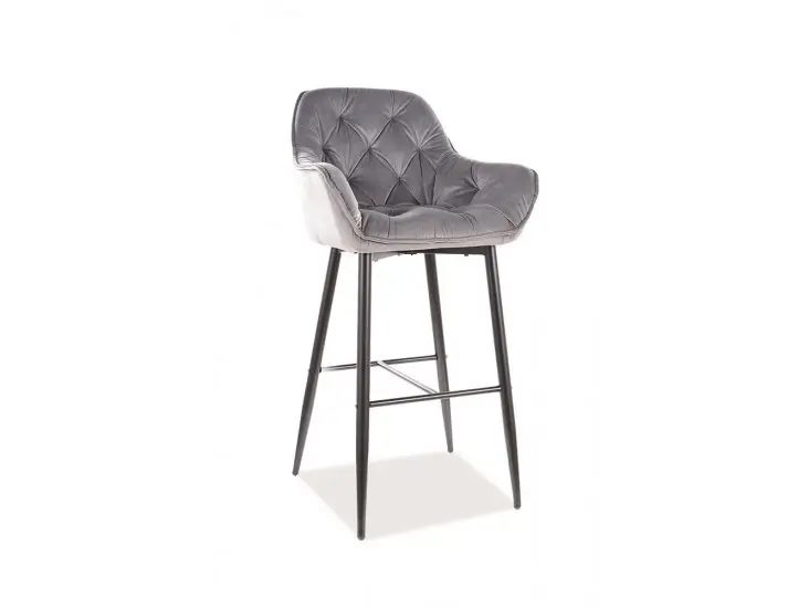 Cherry H-1 Velvet bárszék fekete láb/ szürke bluvel 14 Alacsony ár