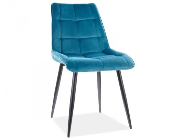 Chic Velvet étkező szék fekete láb/ türkiz bluvel 85 Népszerű