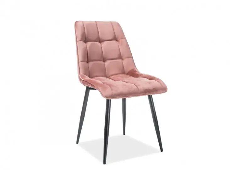 Utolsó esély Chic Velvet étkezőszék fekete fém láb/antik rózsaszín (Bluvel 52)