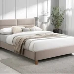 Sierra Velvet 140*200 francia ágy bézs Bluvel 28/ tölgy Akció
