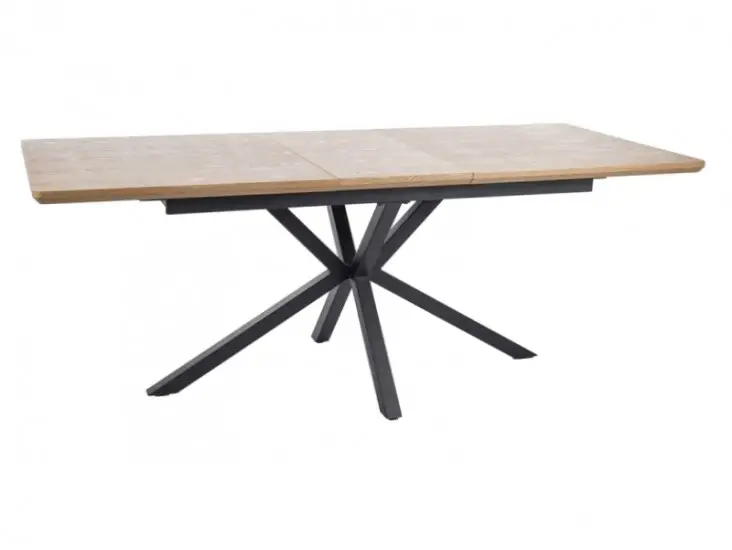 Outlet Logan 160(200)*90 étkező asztal tölgy/ matt fekete