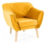 Karo1 Velvet fotel bükk láb/ curry (Bluvel 68) Vásárlói kedvenc