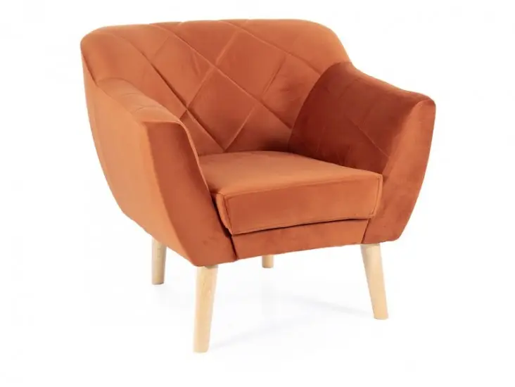 Karo1 Velvet fotel bükk láb/ fahéj (Bluvel 4215) Szuper akció