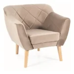 Szuper akció Karo1 Velvet fotel bükk láb/ sötét bézs (Bluvel 40)