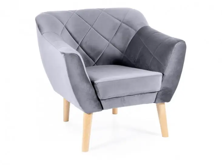 Árengedmény Karo1 Velvet fotel bükk láb/ szürke (Bluvel 14)