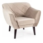 Karo1 Velvet fotel venge láb/ sötét bézs (Bluvel 40) Szuper akció