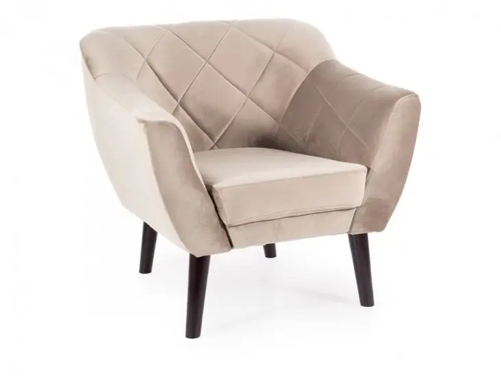 Karo1 Velvet fotel venge láb/ sötét bézs (Bluvel 40) Szuper akció