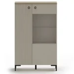 Dominica WN1D1W/140 alacsony vitrin taupe/ silverjack tölgy Újdonság