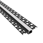 Kedvezményes ár LED PVC profil 33x12 süllyesztett fekete 2m tejes fedlap