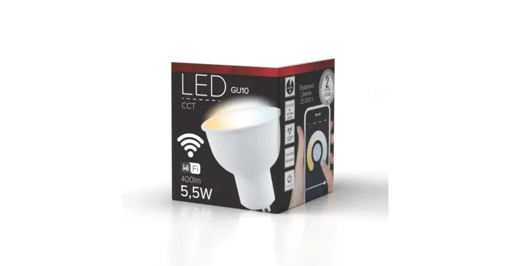 LED GU10 5,5W 400lm 2700-6500K fényforrás 120fokos Ra80 230V CCT, Smart Wi-fi, szabályozható fényerő Legjobb ár