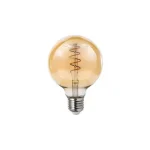 Árcsökkenés LED izzó E27 Filament Dimm G80 2200K 4W borostyán