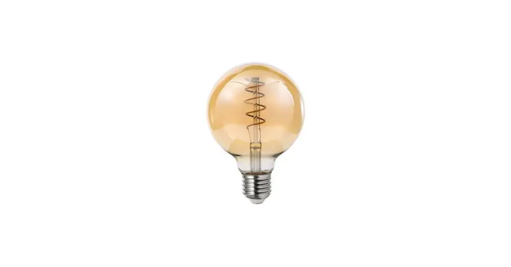 Árcsökkenés LED izzó E27 Filament Dimm G80 2200K 4W borostyán