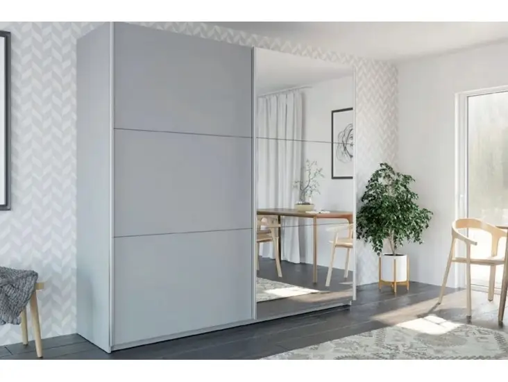 Visio 225 gardrób szekrény platinum/ tükör Vásárlói kedvenc