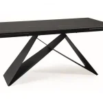 Rendeld meg most Westin kerámia étkező asztal matt fekete láb/ fek. sahara noir ((160-240)X90)
