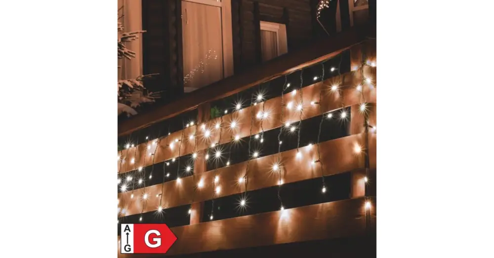 Expressz szállítás Sorolható fényfüggöny, 200LED, melegfehér, kültéri KSF 200/WW