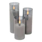 Akciós ár LED-es gyertya szett, üvegben, Ø5x10/12,5/15 cm CDS 3