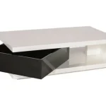 Serena dohányzóasztal lakk. fehér, fekete betéttel 70x35x120 (készlet erejéig) Kedvezmény