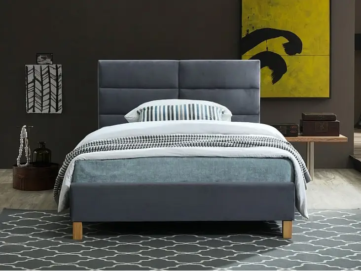 Biztonságos fizetés Sierra Velvet ágy 120x200 szürke/ tölgy tap.150