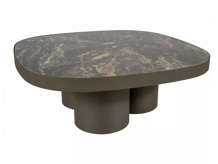 Stella A Ceramic 100*100 asztalka Vulkán fekete/ réz Prémium