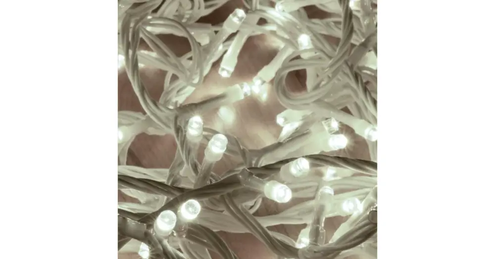 Olcsóbb LED-es izzósor, 10 m / 200 LED, sorolható, hidegfehér DLI 200/WH