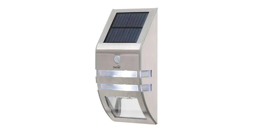 Vedd meg online Home FLP30SOLAR napelemes LED lámpa, 30 lm, PIR mozgásérzékelő, 3-5m, 2 db hidegfehér SMD LED, energiatakarékos, fém + műanyag, IP44 FLP30SOLAR