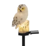 Újdonság Home MX671B napelemes kerti bagoly lámpa, 1 db melegfehér LED, akkumulátor, műgyanta, leszúrható MX671B