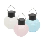 Vásárlói kedvenc Home MX205 napelemes lampion, 3db-os szett, 1 db melegfehér LED, nylon, 30 g, gombelem, fehér vagy kék vagy rózsaszín MX205
