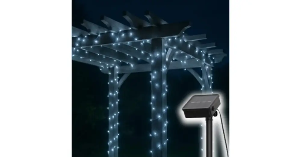 Home SLC200WH szolár fényfüzér, 200db hidegfehér LED, 14m hosszúság, zöld vezeték, kültéri kivitel SLC200WH Vásárlói kedvenc