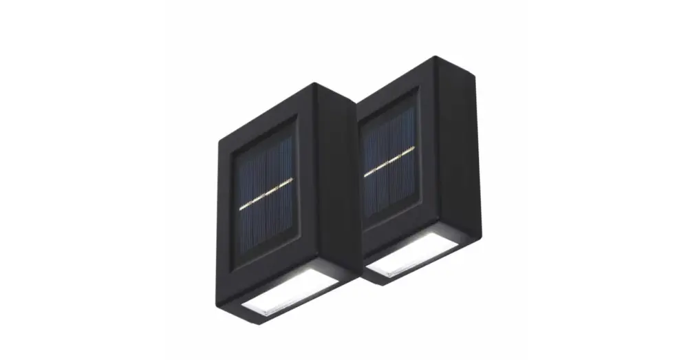 Szuper ajánlat HOME MX658 napelemes falilámpa szett, 2db-os szett, 2db hidegfehér LED, cserélhető AA akkumulátor, fekete MX658