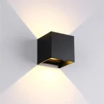 LED FALI LÁMPA SZÖGLETES 2X5W 4000K IP54 FEKETE Olcsóbb