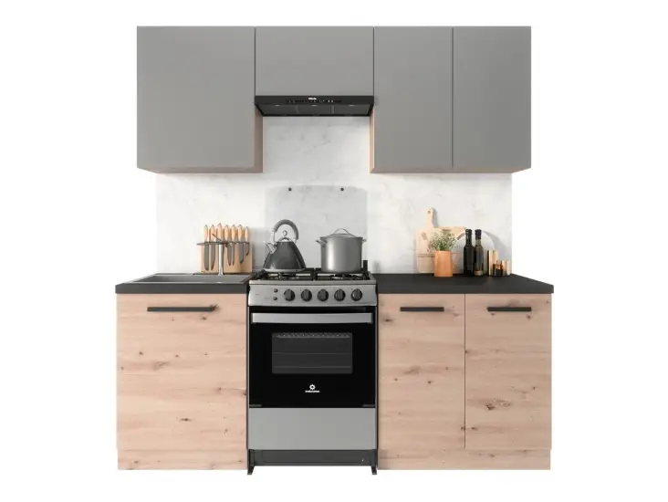 Langen 2 m konyha artisan tölgy-szürke (G60,G60KN,G80,D60Z,D80) munk. nélk. Szezonális akció