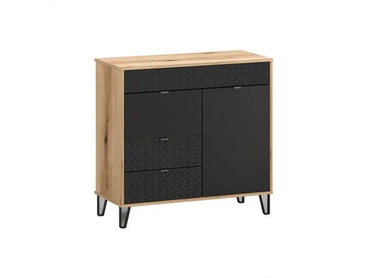 Kiárusítás Bellano K2D2S komódfekete/ evok tölgy