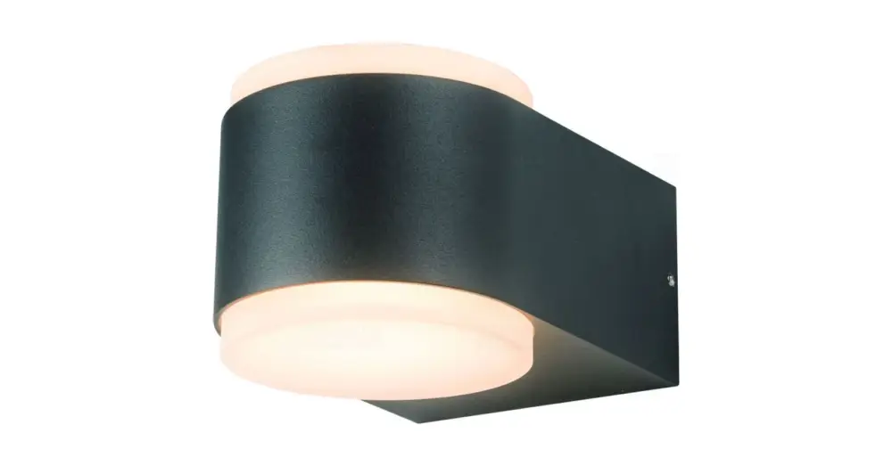 Kültéri falra szerelhető lámpatest, fekete, LED 2x3W, 4000K, IP54 lefelé és felfelé is világít Azonnali szállítás